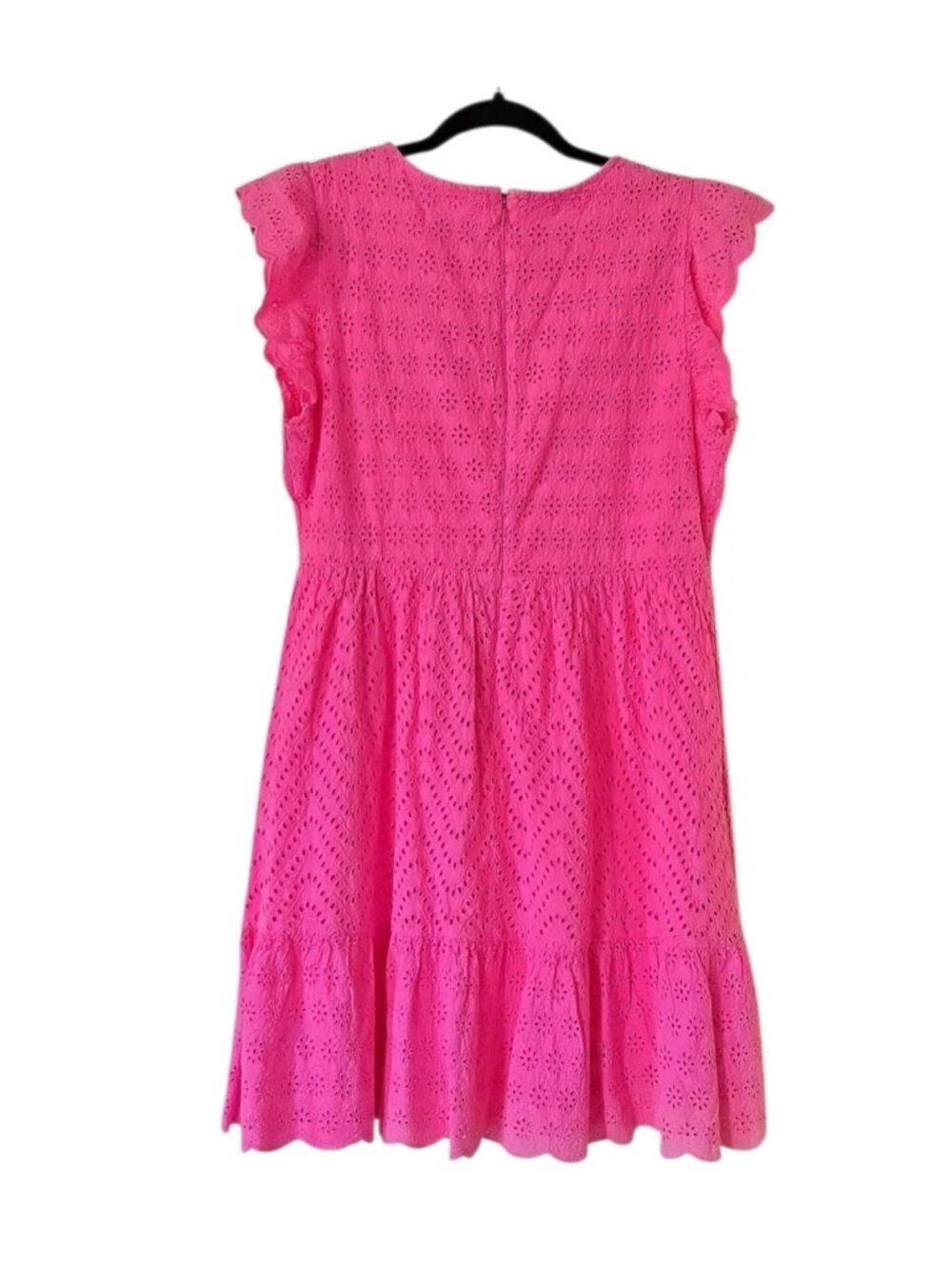 Vineyard Vines Allamanda Pink Wave Floral Eyelet Dress Size 12 - Picture 4 of 12